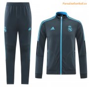 2021-22 Real Madrid Grey Training Kits Jacket with Pants