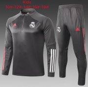 Kids 2020-21 Real Madrid Grey Training Kits Youth Sweatshirt with Pants