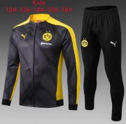 Kids 2019-20 Borussia Dortmund Black Jacket and Pants Training Kits