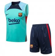 2022-23 Barcelona Green Training Vest Kits Shirt with Shorts