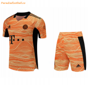 2021-22 Bayern Munich Orange Goalkeeper Soccer Kit (Shirt+Shorts)