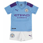 Kids Manchester City 2019-20 Home Soccer Shirt With Shorts