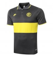 2020-21 Inter Milan Grey Yellow Polo Shirt