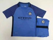 Kids Manchester City 2016-17 Home Soccer Shirt With Shorts
