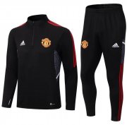 2022-23 Manchester United Black Training Kits Sweatshirt with Pants