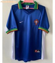 1998 Portugal Retro Blue Away Soccer Jersey Shirt