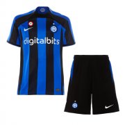 2022-23 Inter Milan Kids Home Soccer Kits Shirt With Shorts