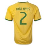 2014 Brazil #2 DANI ALVES Home Yellow Jersey Shirt