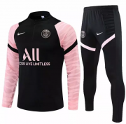 2020-21 PSG Black Pink Sleeve Training Suits Sweatshirt with Pants