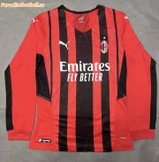 2021-22 AC Milan Long Sleeve Home Soccer Jersey Shirt Player Version