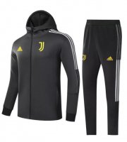 2021-22 Juventus Grey Training Kits Hoodie Jacket with Pants