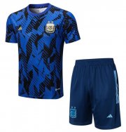 2022 FIFA World Cup Argentina Blue Training Kits Shirt with Shorts
