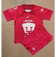 Kids UNAM 2022-23 Red Goalkeeper Soccer Kits Shirt With Shorts