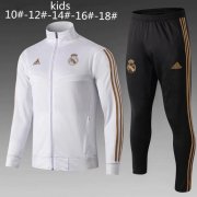 Kids 2019-20 Real Madrid White Training Kits Jacket with Pants