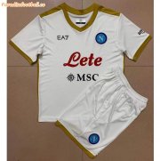 Kids Napoli 2021-22 Away White Maglia Gara Soccer Kits Shirt With Shorts
