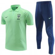 2022 FIFA World Cup Brazil Light Green Polo Kits Shirt + Pants