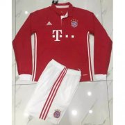 Kids Bayern Munich 2016-17 LS Home Soccer Shirt With Shorts