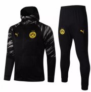 2020-21 Dortmund Black Tracksuits Hoodie Jacket with Pants
