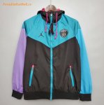 2021-22 PSG x Jordan Black Blue Windbreaker Hoodie Jacket