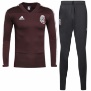 2018 World Cup Mexico Red&Gray Training Kit(Zipper Shirt+Trouser)