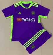 Kids Los Angeles FC 2021-22 Purple Goalkeeper Soccer Kits Shirt With Shorts