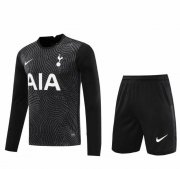 2020-21 Tottenham Hotspur Long Sleeve Goalkeeper Black Soccer Jersey Kits (Shirt+Shorts)