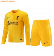 2021-22 Liverpool Long Sleeve Yellow Goalkeeper Soccer Kits (Shirt+Shorts)
