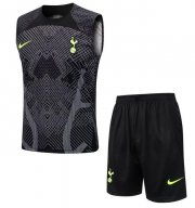 2022-23 Tottenham Hotspur Black Training Vest Kits Shirt with Shorts
