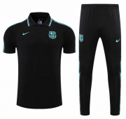 2021-22 Barcelona Black Polo Kits Shirt + Pants