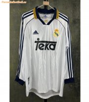 1998-2000 Real Madrid Retro Long Sleeve Home Soccer Jersey Shirt