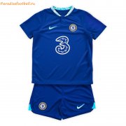 Kids 2022-23 Chelsea Home Soccer Kits Shirt with Shorts