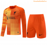 2021-22 Liverpool Long Sleeve Orange Goalkeeper Soccer Kits (Shirt+Shorts)