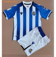 Kids Real Sociedad 2021-22 Home Soccer Kits Shirt With Shorts