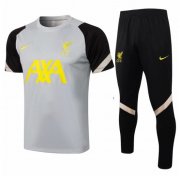 2021-22 Liverpool Light Grey Training Kits Shirt with Pants