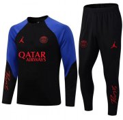 2022-23 PSG x Jordan Black Blue Training Kits Sweatshirt with Pants