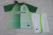 2017-18 Kids Atlético Nacional Home Soccer Shirt With Shorts
