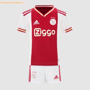Kids 2022-23 Ajax Home Soccer Kits Shirt With Shorts