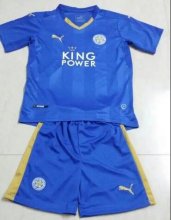 Kids Leicester City 2015-16 Home Soccer Shirt With Shorts