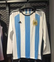 2022 World Cup Argentina Long Sleeve Home Soccer Jersey Shirt