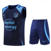 2022-23 Atletico Madrid Navy Training Kits Vest Shirt with Shorts
