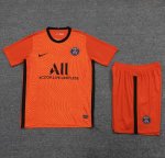 2020-21 PSG Orange Goalkeeper Soccer Jersey Kits (Shirt+Shorts)