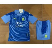 Kids Olympique de Marseille 2020-21 Third Away Soccer Kits Shirt With Shorts
