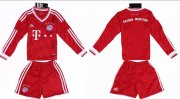 Kids Bayern Munich 13/14 Home Long Sleeve Kit(Shirt+shorts)