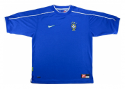 1998 Brazil Away Blue Retro Soccer Jersey Shirt