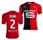 2019-20 Stade Rennais Home Soccer Jersey Shirt Mehdi Zeffane #2
