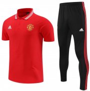 2022-23 Manchester United Red Polo Kits Shirt + Pants