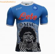 2021-22 Napoli Maglia Gara Maradona Special Blue Soccer Jersey Shirt