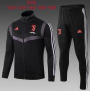Kids 2019-20 Juventus Black Jacket and Pants Training Kits