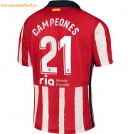 2020-21 Atlético de Madrid Home Soccer Jersey Shirt with Campeones 21 printing