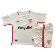 Kids Sevilla 2018-19 Home Soccer Shirt With Shorts